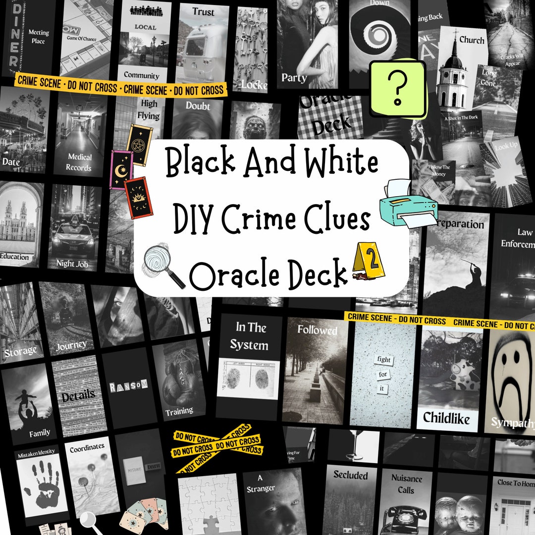 Crime Clues Oracle Deck, DIY Tarot, True Crime, Murder Mystery(05)