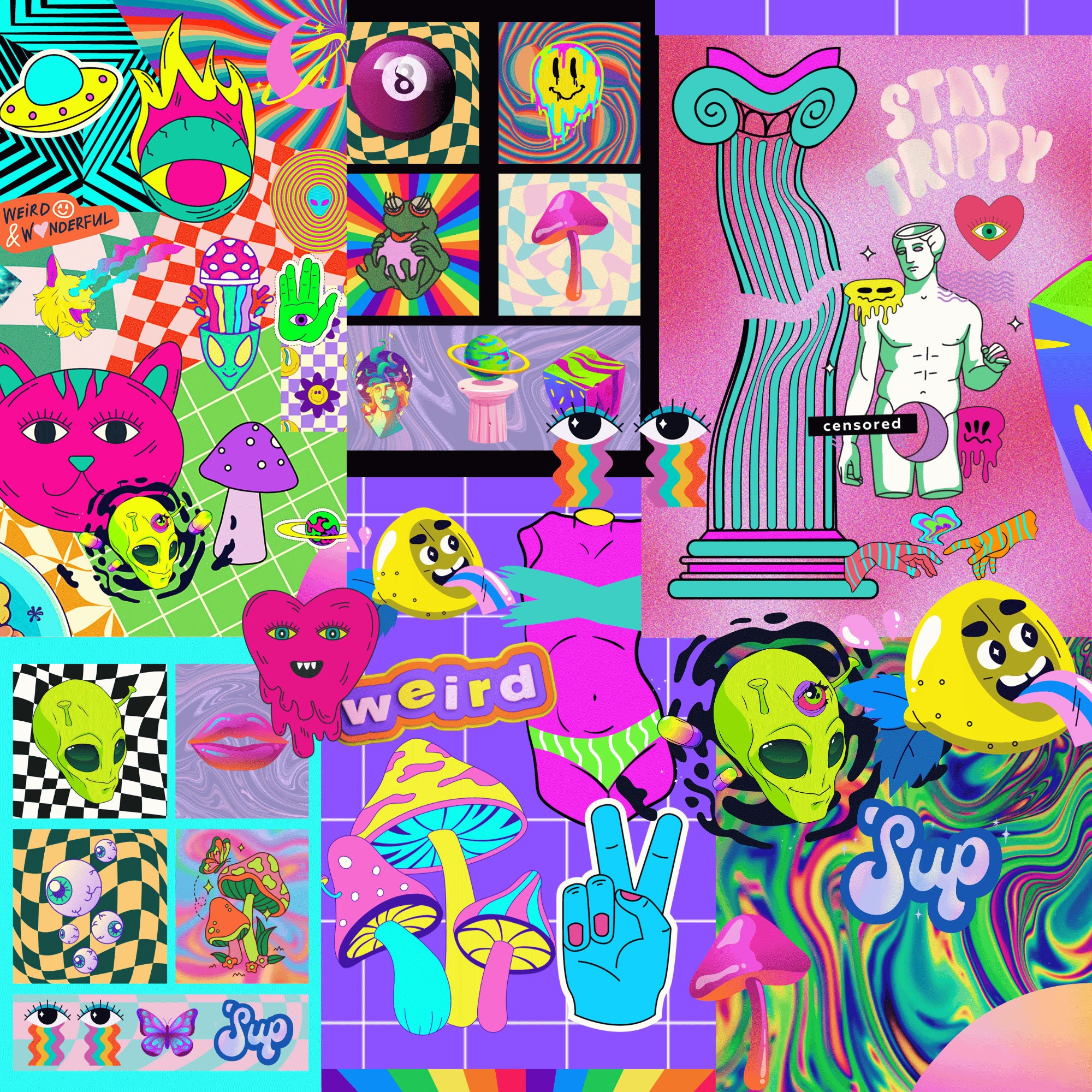 Hello - Dreamcore, Weirdcore Eyes Wallpaper Design - Weirdcore - Posters  and Art Prints