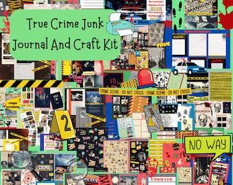True Crime Junk Journal Kit – Mystery, Ephemera Bundle (Digital Download)