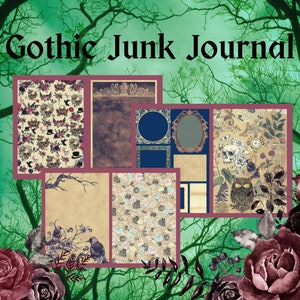 Printable Gothic Junk Journal, DIY Craft, Scrapbooking, Digital Download