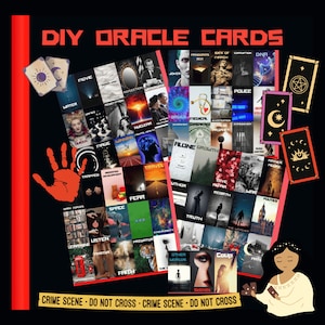 Cartas de oráculo de crímenes reales imprimibles, baraja de tarot, adivinación, descarga digital, regalo DIY