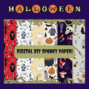 Spooky Halloween Paper: DIY Scrapbook Prints (Digital Download)
