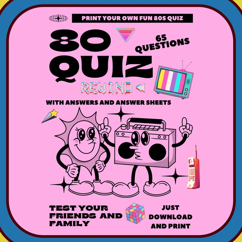 Printable 1980s Quiz, Digital Download - Etsy