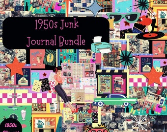 Printable 1950s Junk Journal Bundle — Large Retro Ephemera Kit For Vintage Crafting, Digital Download