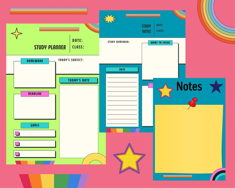 Study Planner Templates, Printable Sheets, Digital Planner, Back to ...