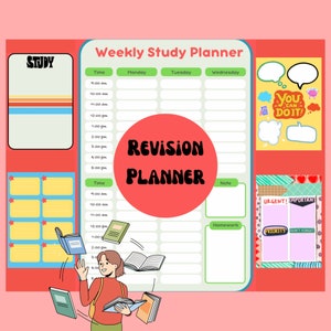 Printable Weekly Study Planner: Retro Revision Template (PDF & PNG)