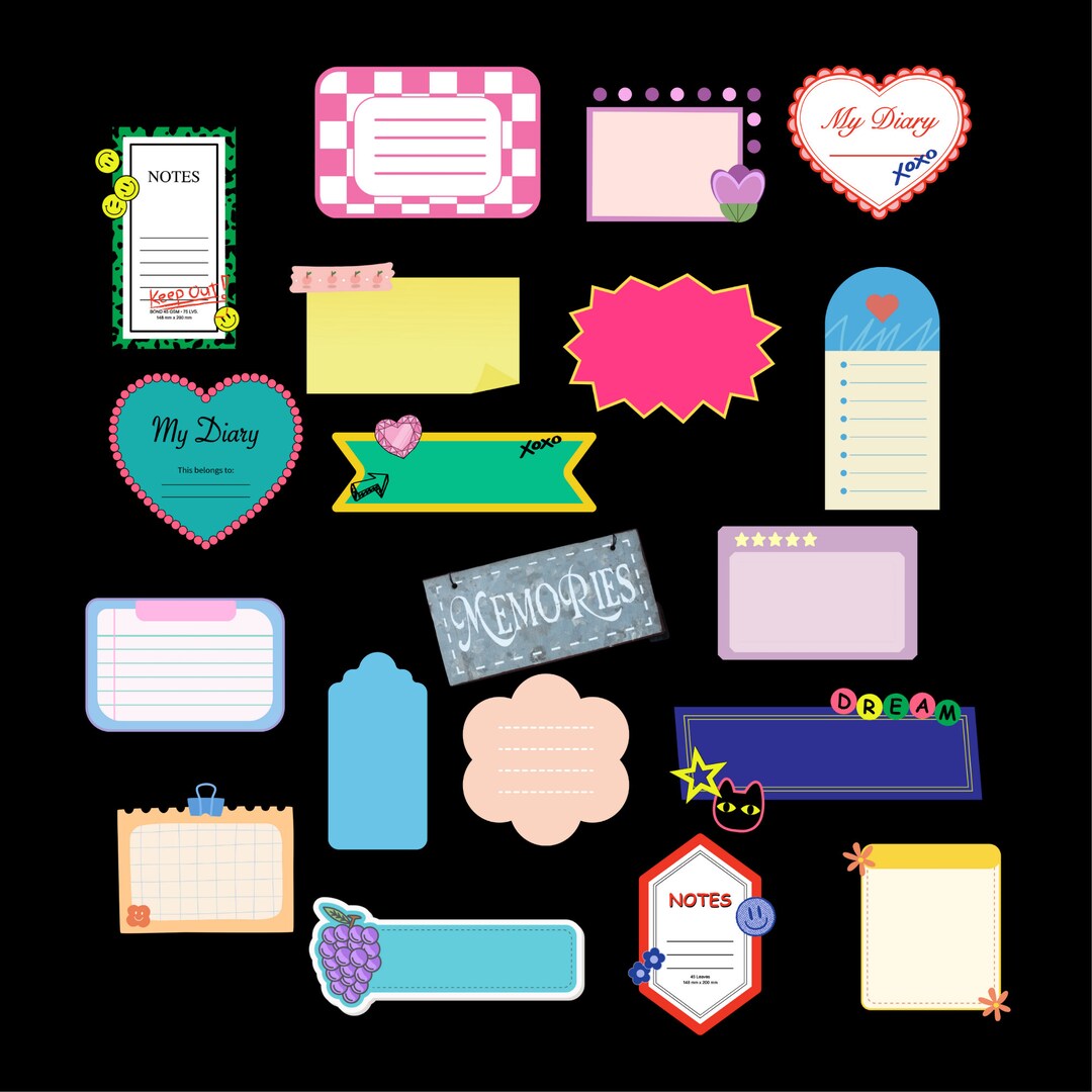 Journal Labels Clip Art, Bullet Journaling, DIY Craft - Etsy