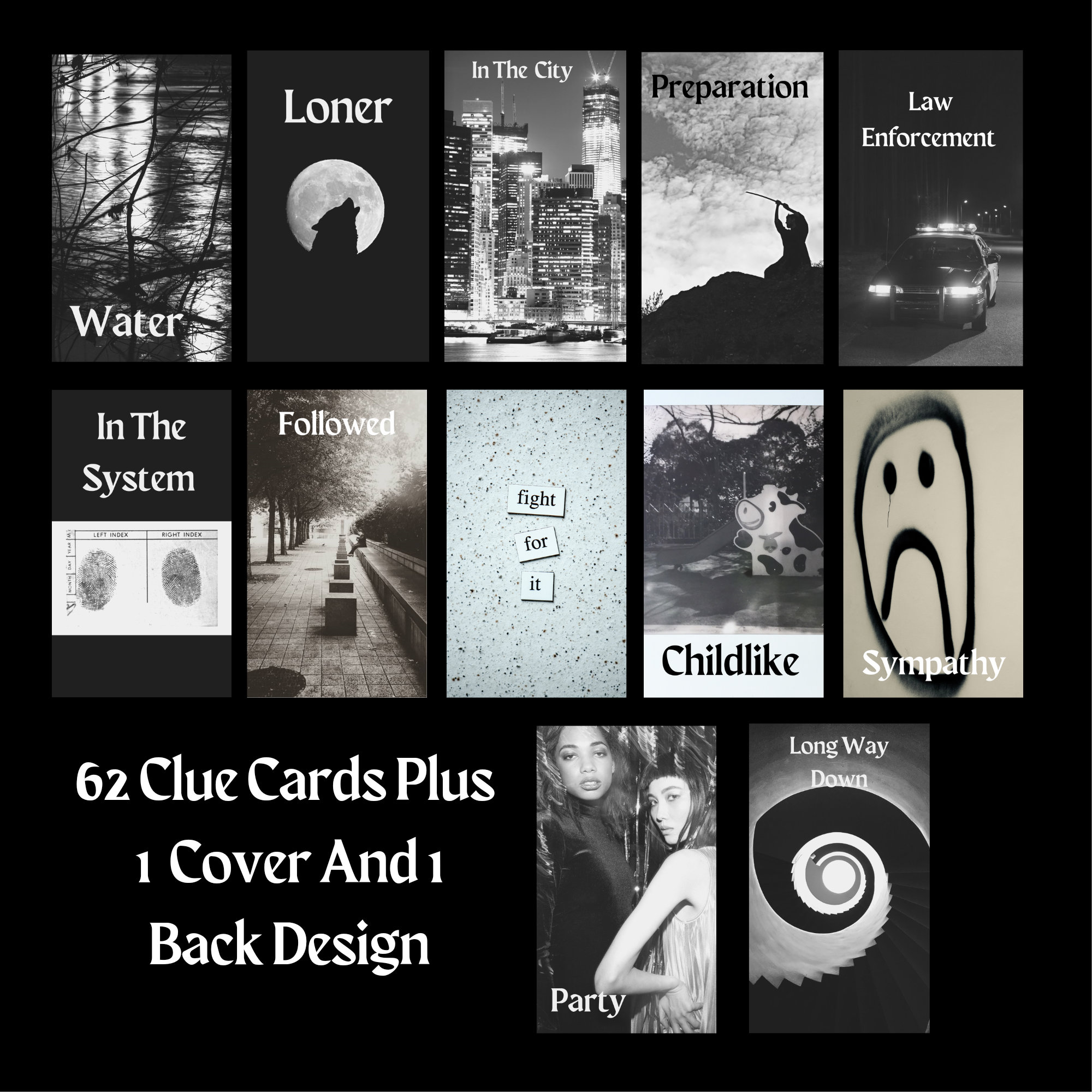 Printable Crime Oracle Deck, DIY Tarot, True Crime, Murder Mystery ...