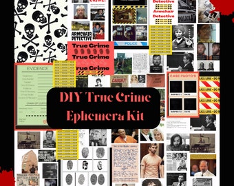 Printable True Crime Junk Journal, Collage Sheets, DIY Ephemera, Digital Prints, CSI, Digital Download