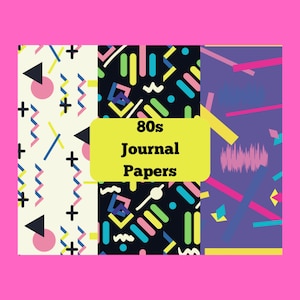 80s Prints, Digital Paper, Patterns, 1980s Backgrounds, Scrapbooking, PNG, Journal Sheets, DIY Craft
