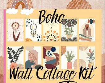 Boho Wall Prints, Collage Kit, Digital Download
