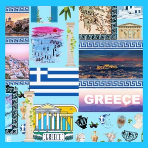 Diario greco stampabile, scrapbooking di viaggio, Grecia, download digitale