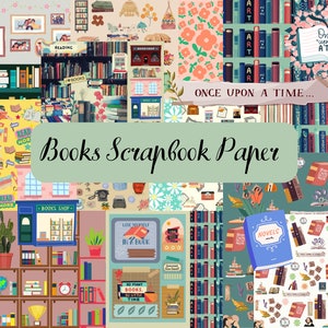Bücher und Lesedrucke, Digitales Papier, gemütlich, Collage, Junk Journal Kit, Buchclub, Scrapbooking, PNG