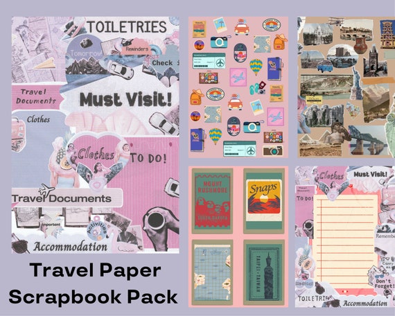 Paradise Found,Travel themed 2 page Scrapbooking Layout Kit, DIY