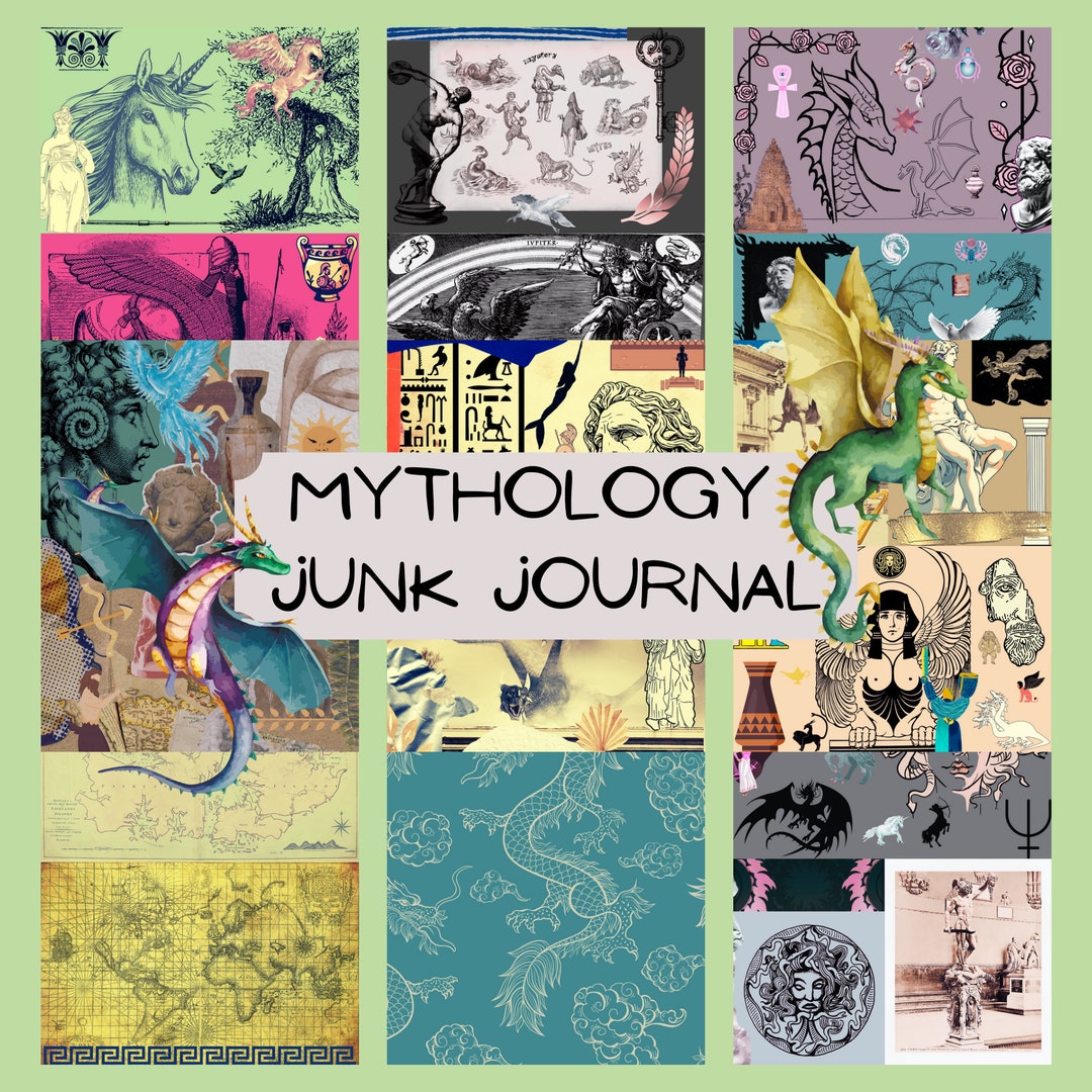 Mythology Digital Junk Journal, Mythical Ephemera, Collage Sheets - Etsy