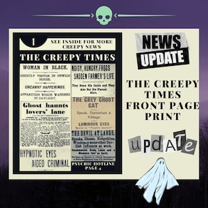 Impresión de noticias espeluznantes, collage, álbum de recortes, manualidades DIY