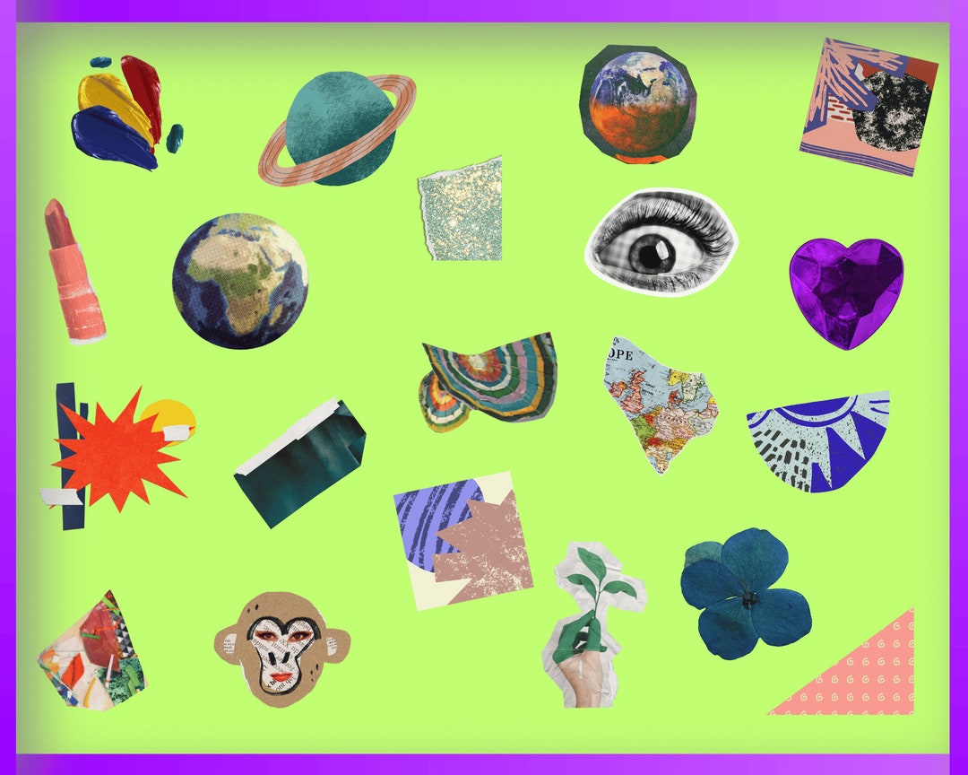 Collage Clip Art Abstract PNG DIY Stickers DIY Craft Etsy