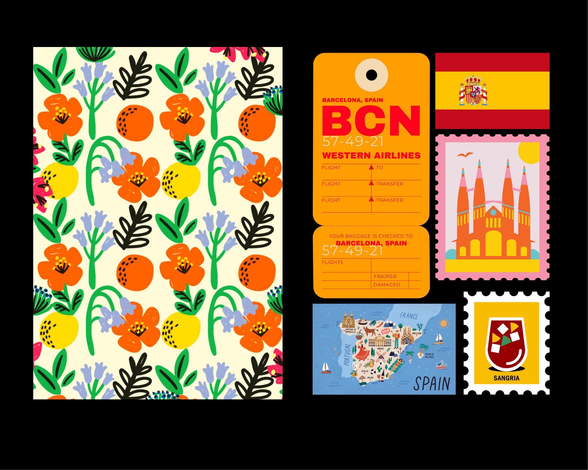 Spain Junk Journal, Collage Sheets, Digital Download Etsy