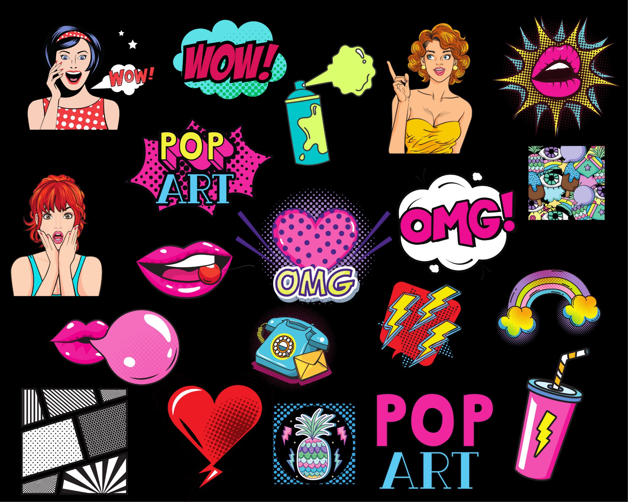 Borne d'arcade POP ART STICKERD - Une borne arcade pop'art !