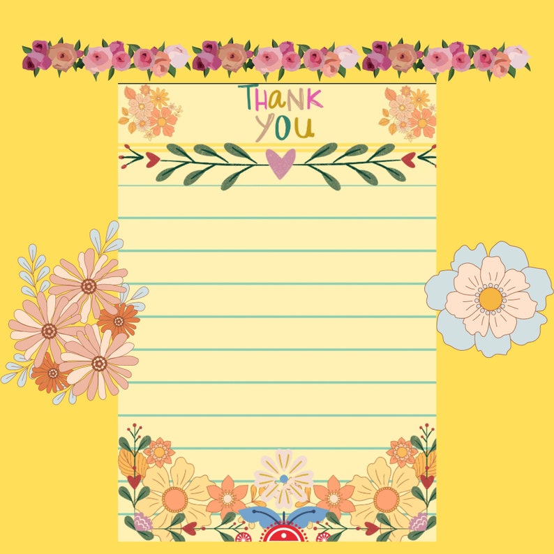 Printable Thank You Letter, PNG Print, Digital Paper - Etsy