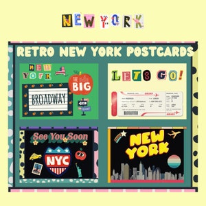 Diseños de postales de Nueva York, impresiones digitales