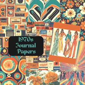 1970s Groovy Journal Pages: Retro Digital Paper (Digital Download) image 1