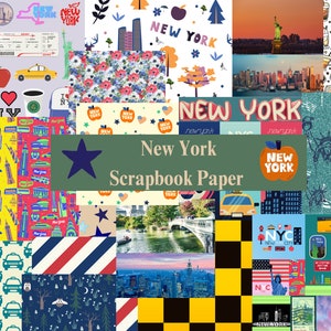 Stampe di New York, scrapbooking, fai da te, sfondi, diario di scarto