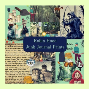 Printable Robin Hood Junk Journal, Sherwood Forest, Digital Download