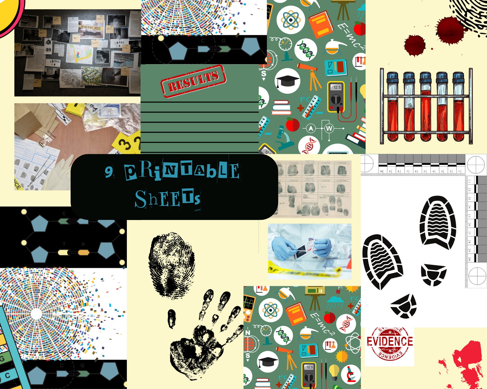 Printable Forensics Paper, Lab Prints, True Crime, DIY Journal, Junk ...