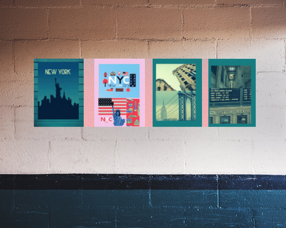 New York Wall Collage Kit the Big Apple Wall Decor New York Etsy UK