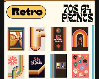 Printable 1970s Wall Art, Retro, Vintage, Digital Download
