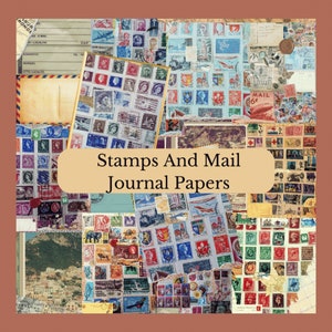 Printable Stamps And Mail Paper, Scrapbooking, Junk Journal, Backgrounds