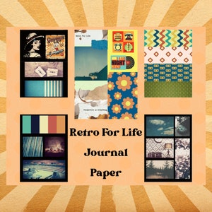 Printable Retro Vintage Junk Journal, Digital Ephemera, Scrapbooking, DIY Craft