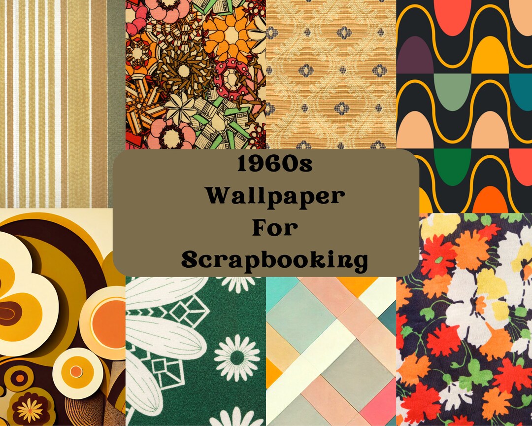 Printable 1960s Wallpaper Patterns for Scrapbooking Card - Etsy UK