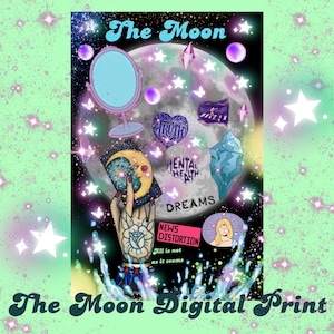 Printable Moon Tarot Sheet, Poster, Digital Download