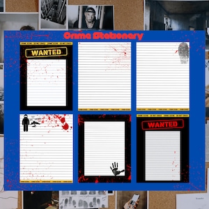 Printable Crime Scene Stationery Set: DIY Journal Paper (PNG)