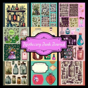 Printable Apothecary Junk Journal, Collage Sheets, Ephemera, Digital Download