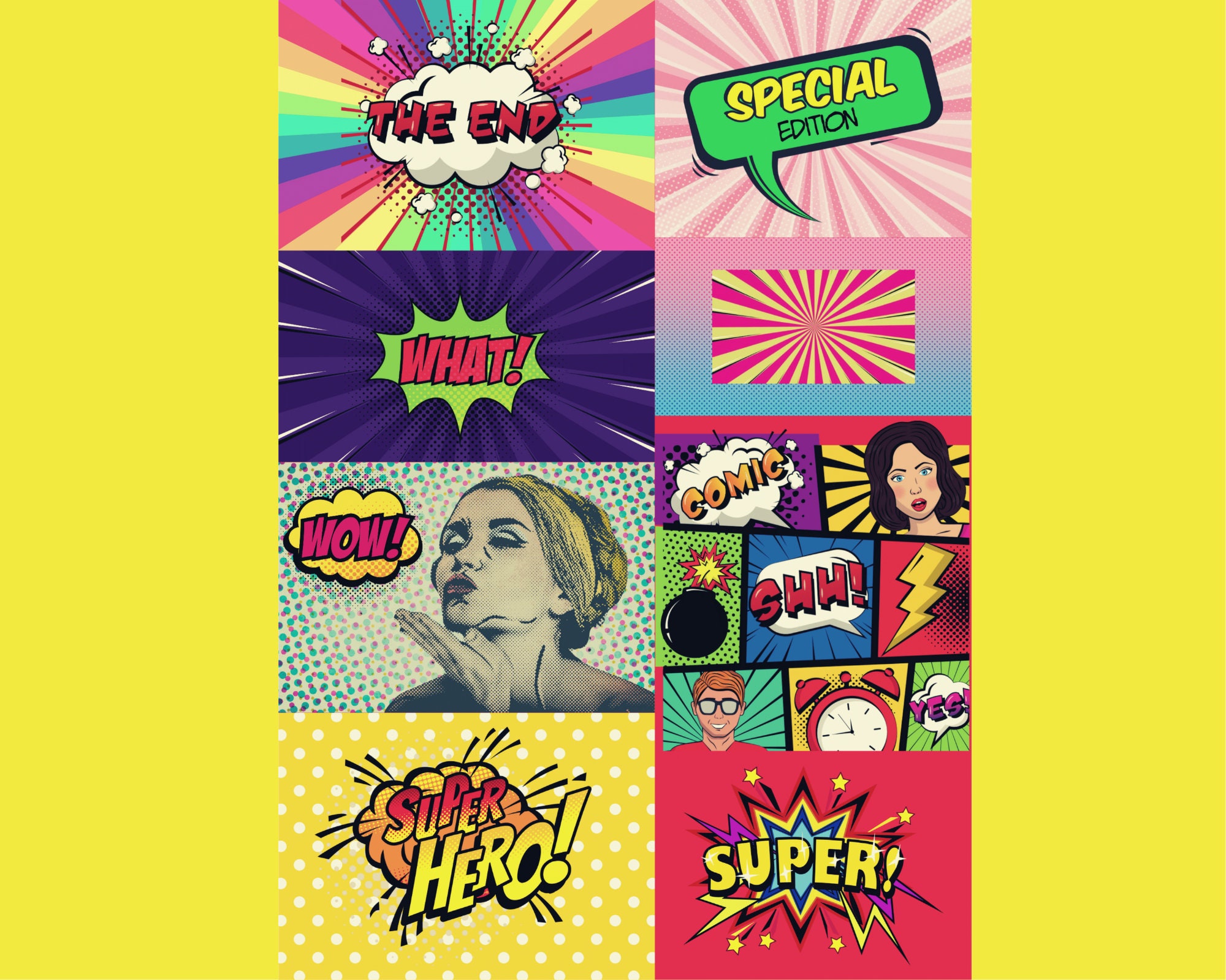 Pop Art Comic Junk Journal Kit Pop Art Scrapbooking Comic Etsy UK