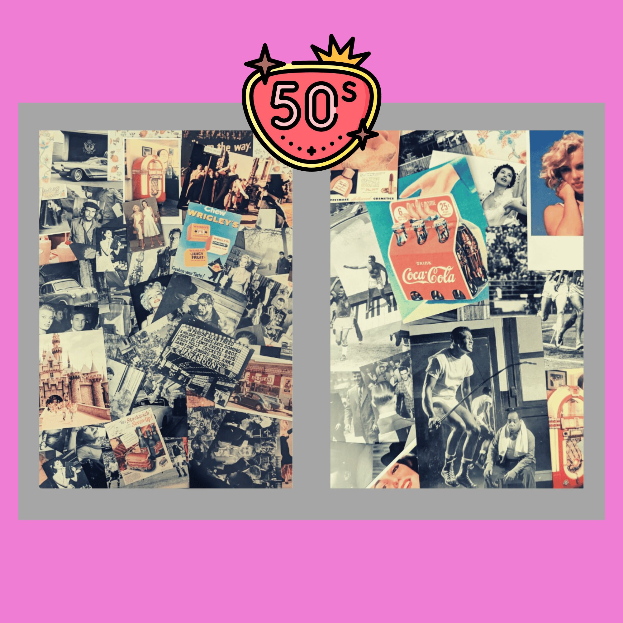 1950s Collage Backgrounds, Digital Prints, Scrapbooking, DIY Craft - Etsy