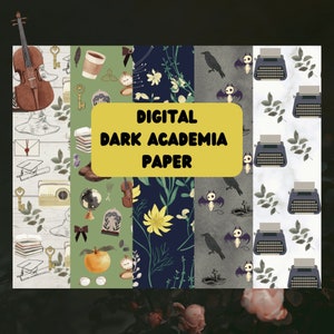 Dark Academia Background Prints, Digital Paper, Preppy Patterns, DIY Craft