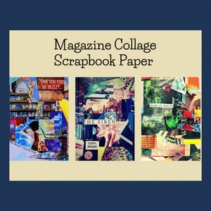 Printable Scrapbook Paper, Backgrounds, Junk Journal Prints, Digital Collage, Magazine Style