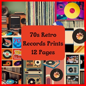 Impressions de disques rétro des années 70, scrapbooking, téléchargement numérique, journal indésirable, travaux manuels