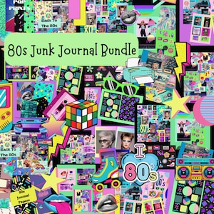Totally Rad 80s Junk Journal Kit, Digital Download, Retro, Printable Paper Pack