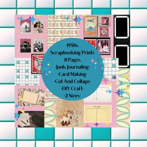 Impressions de journaux indésirables des années 50, Scrapbooking, Éphémères, Papier numérique, Arrière-plans