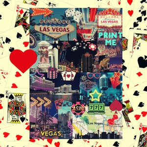 Printable Las Vegas Collage Sheet, Digital, Scrapbooking, DIY Craft, Background