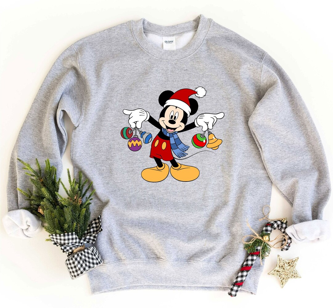Christmas Disney Sweatshirt Mickey Mouse Christmas Etsy Christmas Disney Sweatshirts