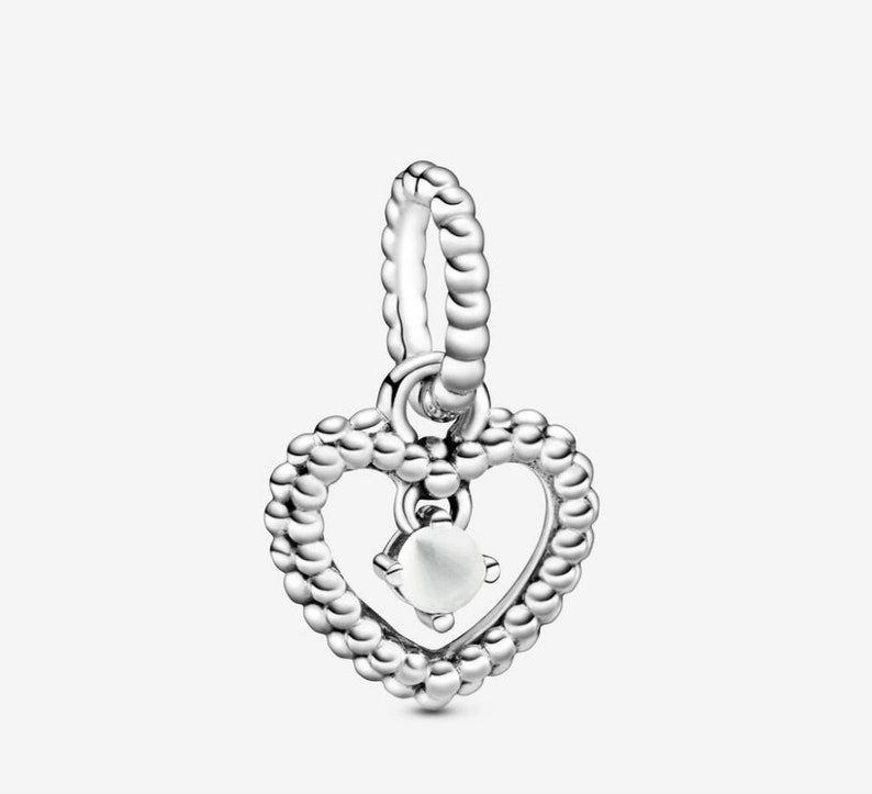 April Heart Birthstone bedel voor Pandora armbanden 925 sterling zilver met zakje afbeelding 1