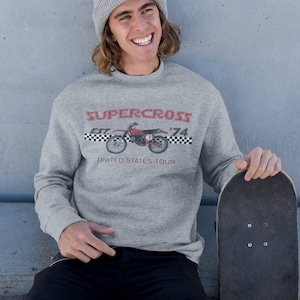 1974 Supercross/vintage supercross/honda/supercross/Unisex Heavy Blend Crewneck Sweatshirt