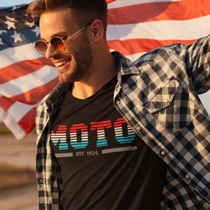American Moto/Motocross/MX/Red White And Blue/America/Unisex Jersey Short Sleeve Tee
