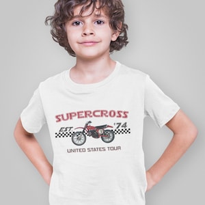 1974 supercross/supercross/dirt bike/Kids Heavy Cotton Tee